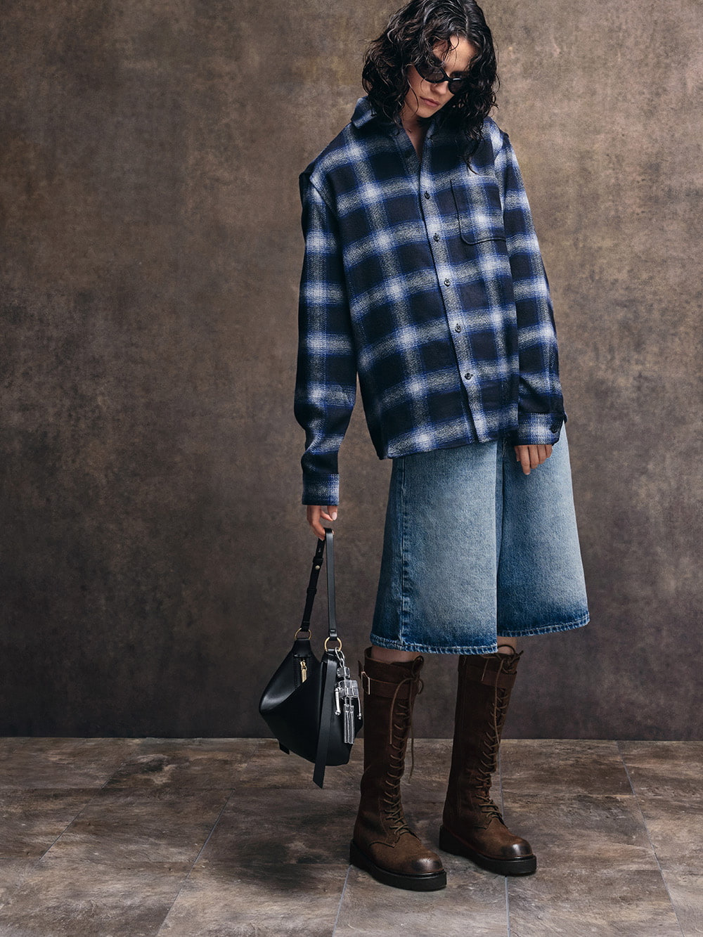 Women’s Darian lace-up buckled knee-high boots and Calla shoulder bag - CHARLES & KEITH