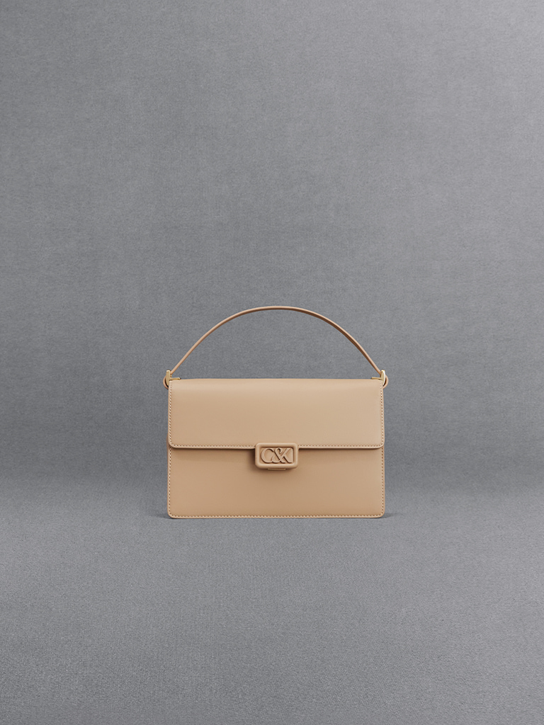 Leather Boxy Bag - CHARLES & KEITH