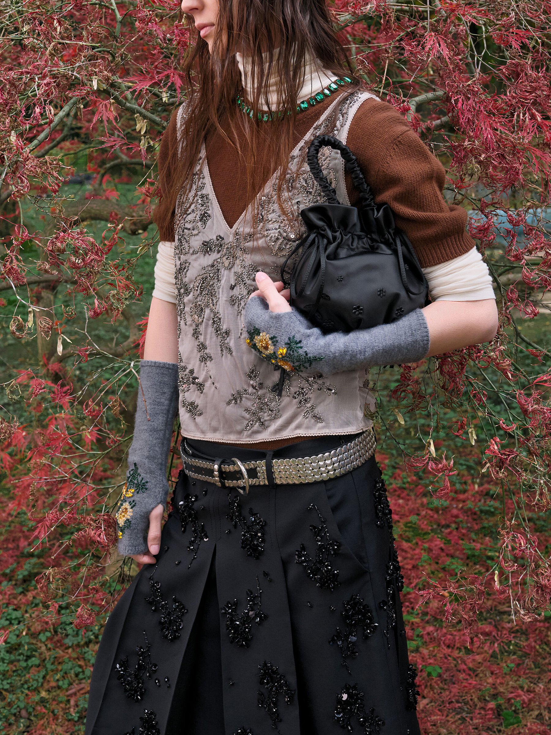 Women's Black Voyager Leather Belted Trapeze Tote Bag - CHARLES & KEITH