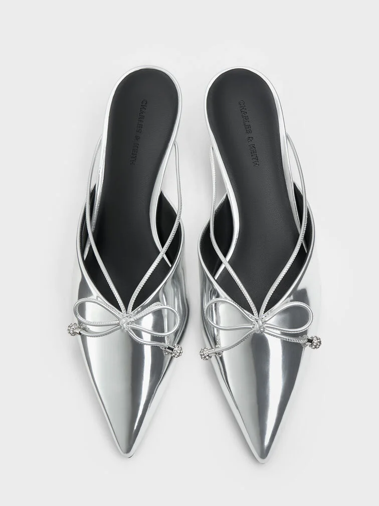Pointed-toe bow mules as a convenient business casual shoe option - CHARLES & KEITH