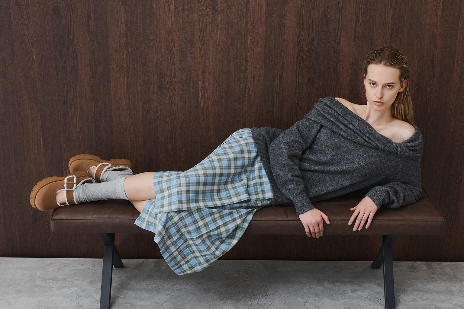 Women's Bergen Textured Fur-Trim Buckled Platform Mules in brown — CHARLES & KEITH