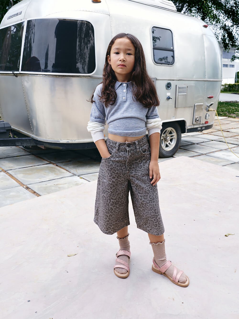 Girls’ Yara Glittered Metallic Buckle Sandals in pink - CHARLES & KEITH