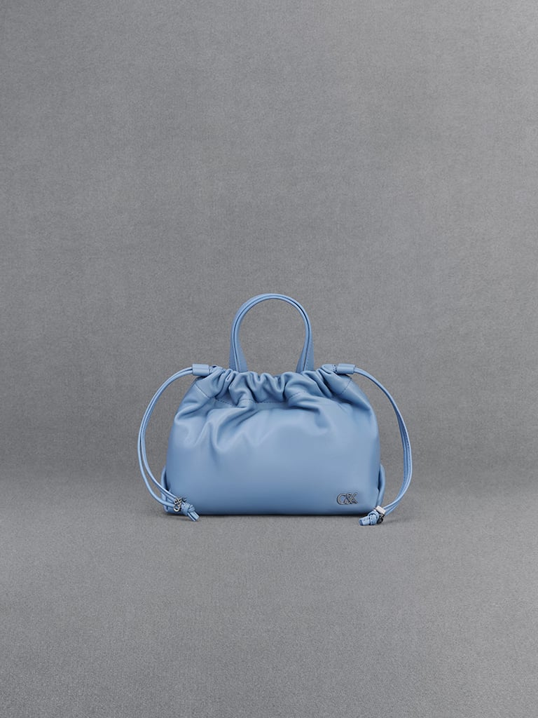 Leather Ruched Drawstring Bag - CHARLES & KEITH