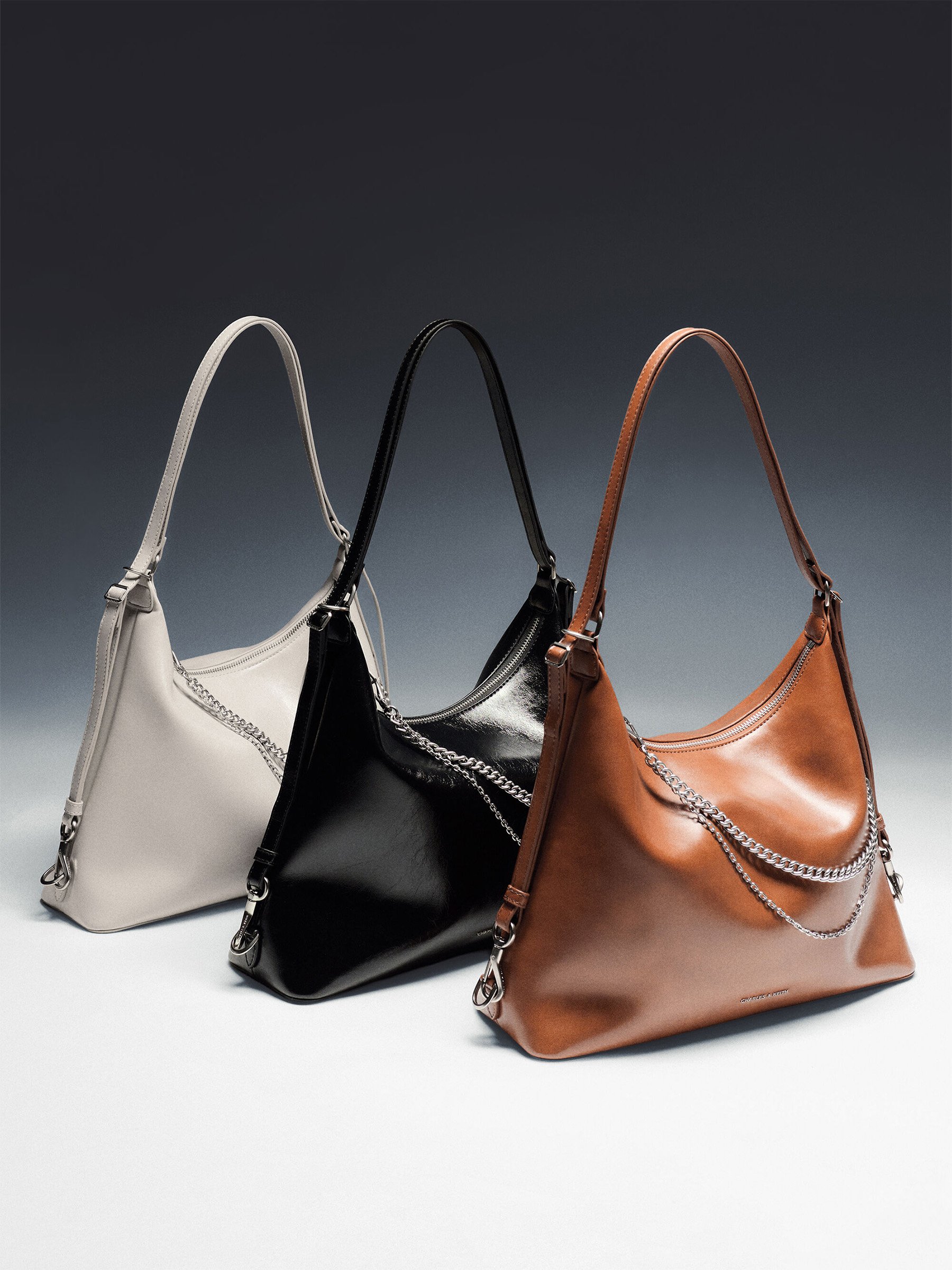 Black Donna Crinkle-Effect Tote Bag - CHARLES & KEITH