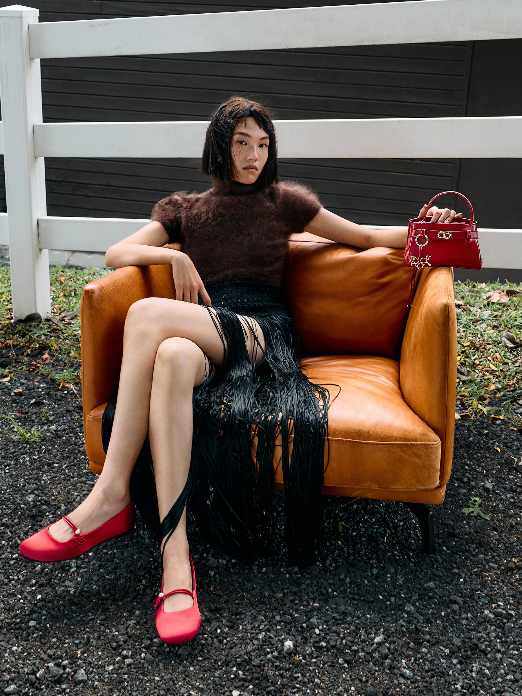 Black Donna Crinkle-Effect Tote Bag - CHARLES & KEITH