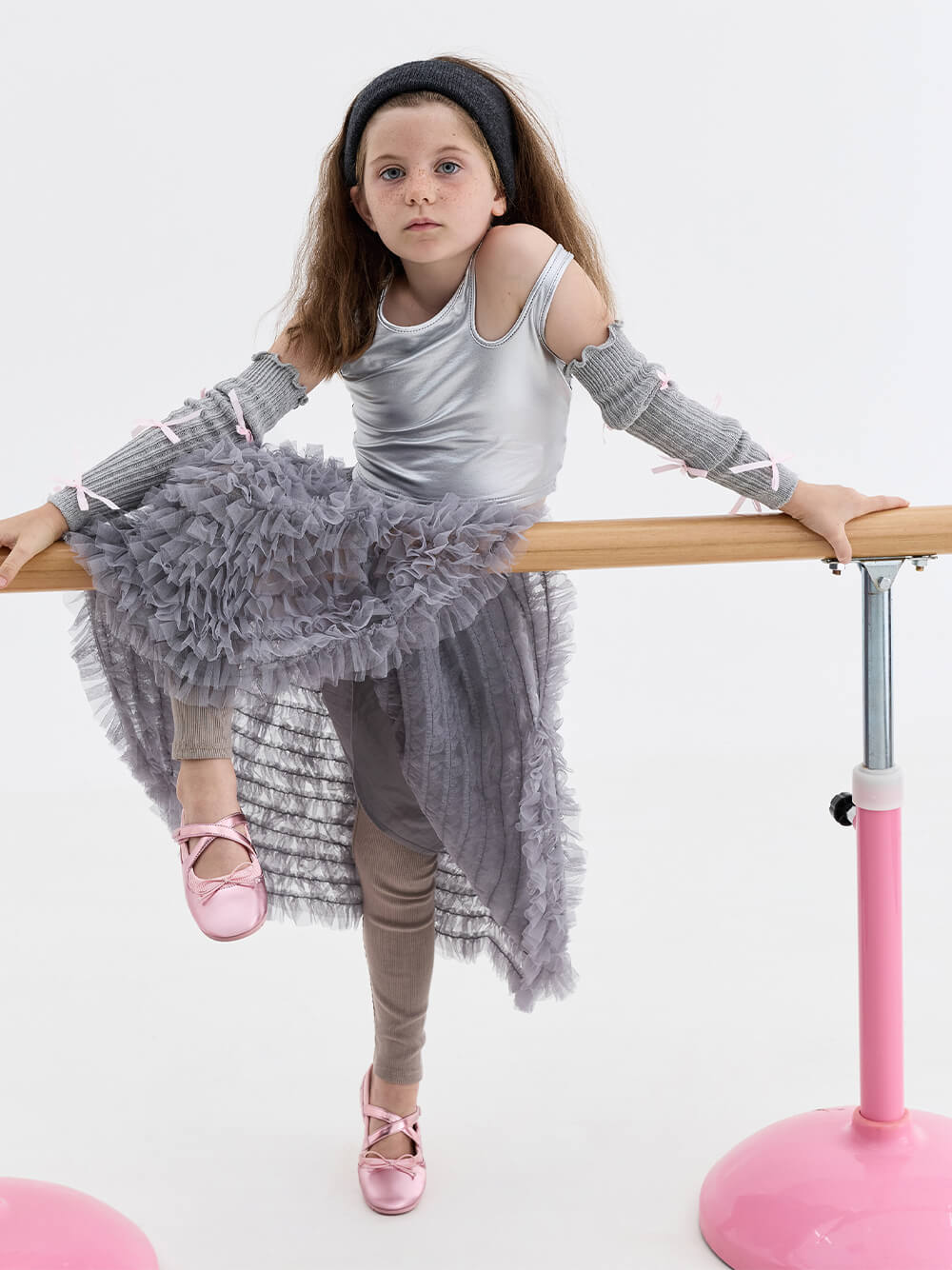 Girls' metallic crossover Mary Jane sneakers in pink - CHARLES & KEITH