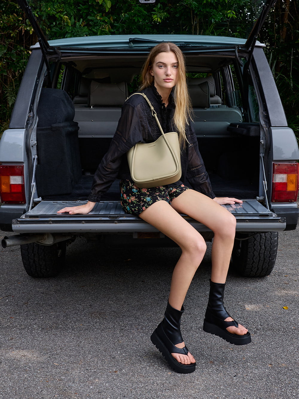 Gwynne Metallic-Accent Elongated Shoulder Bag - CHARLES & KEITH