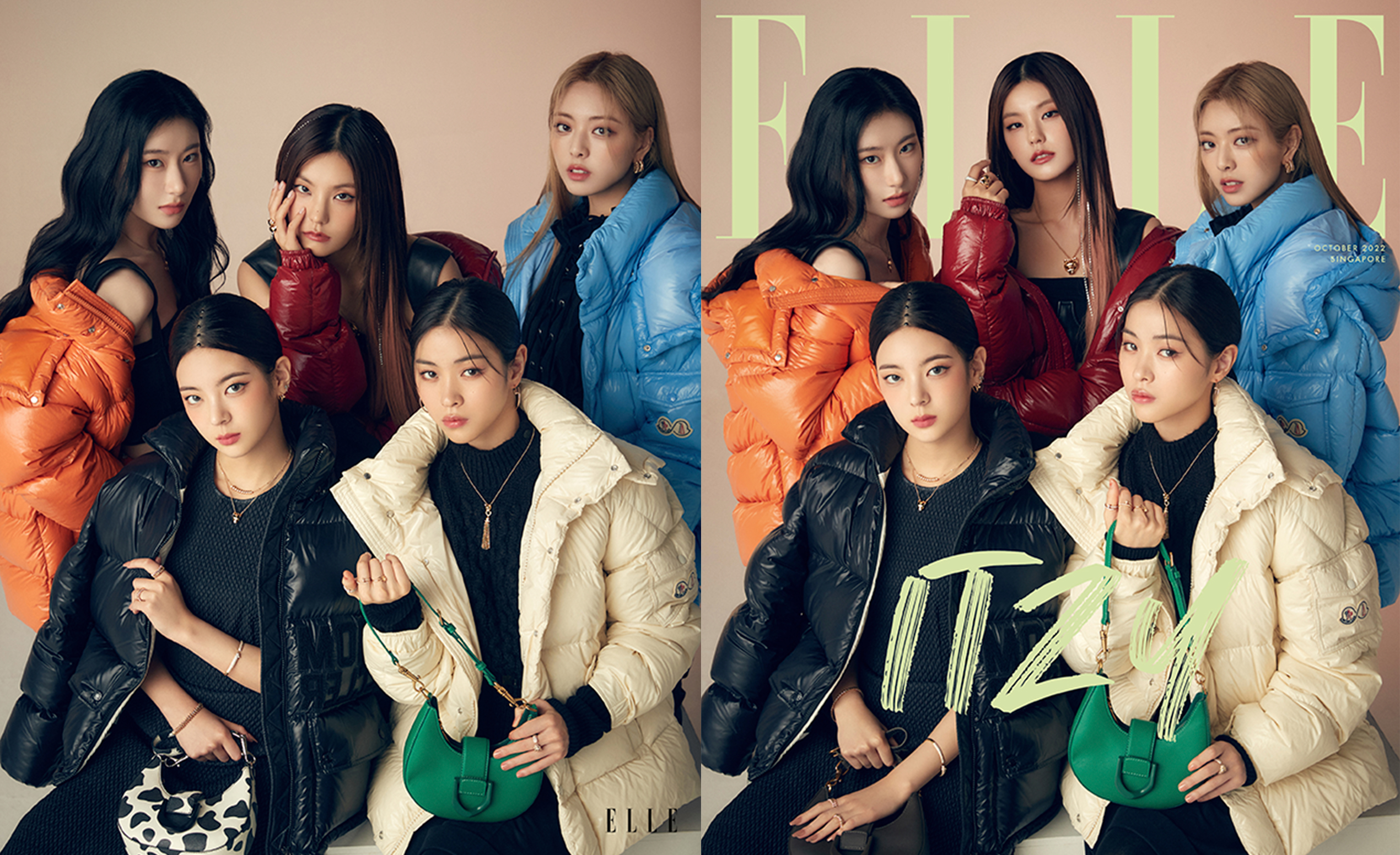 ITZY poses for Elle Singapore in the ITZY x CHARLES & KEITH ‘ITZ MINE’ collection, ITZY spotted in the ITZY x CHARLES & KEITH ‘ITZ MINE’ collection on the front page of Elle Singapore	- CHARLES & KEITH