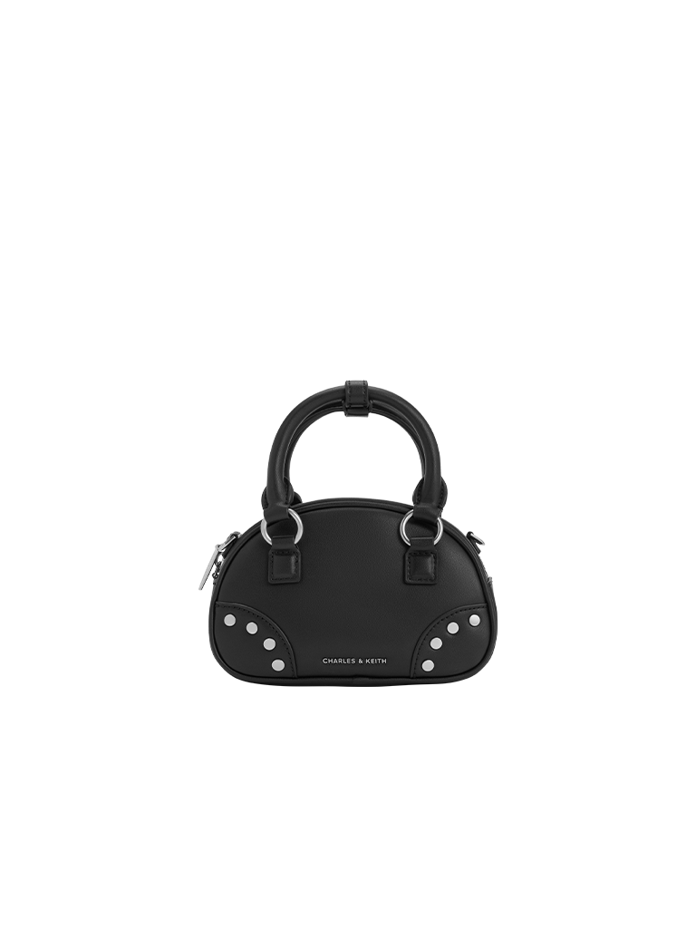 Bobbie Recycled Suede Studded Top Handle Bag - CHARLES & KEITH