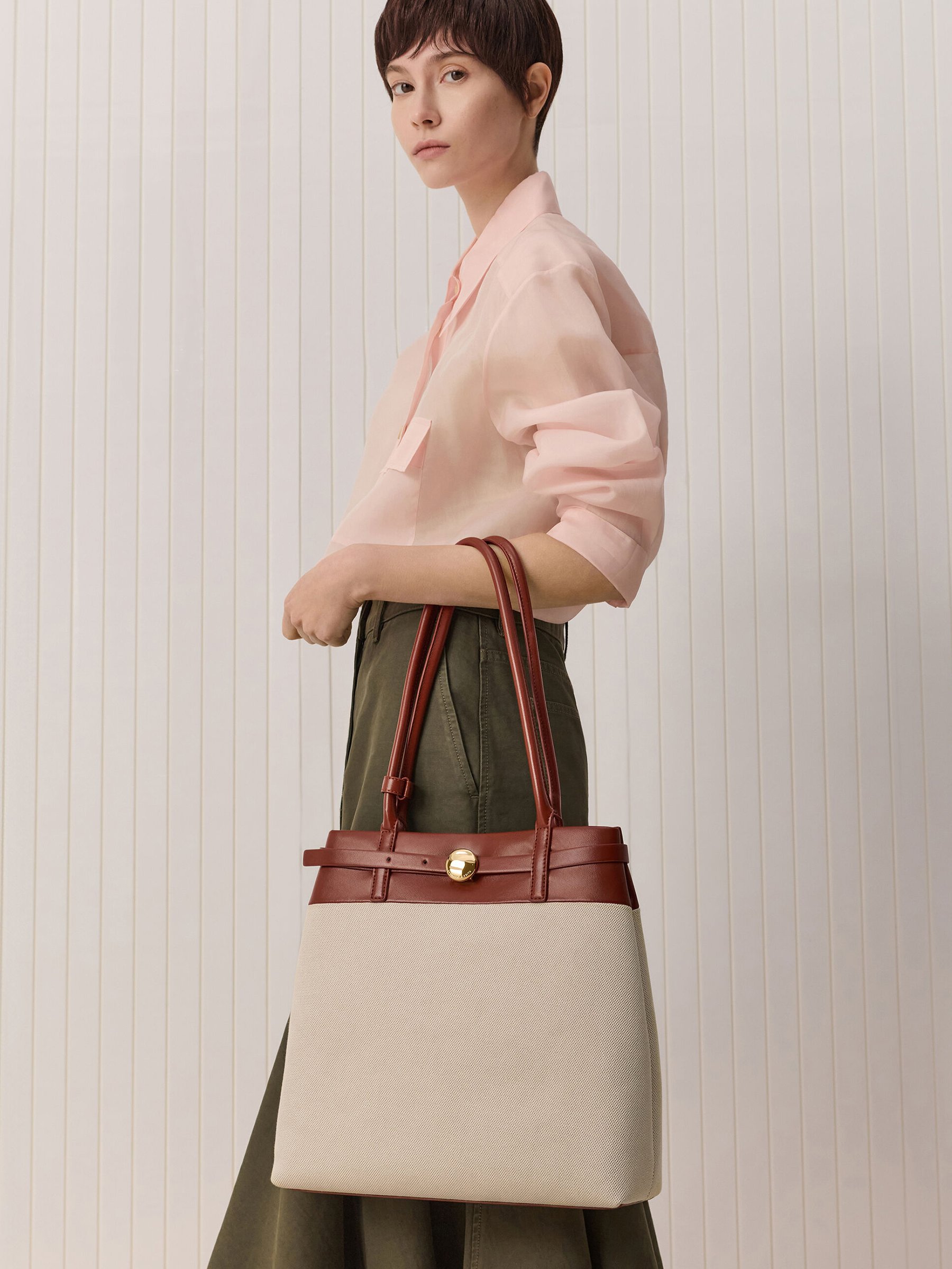 Black Donna Crinkle-Effect Tote Bag - CHARLES & KEITH