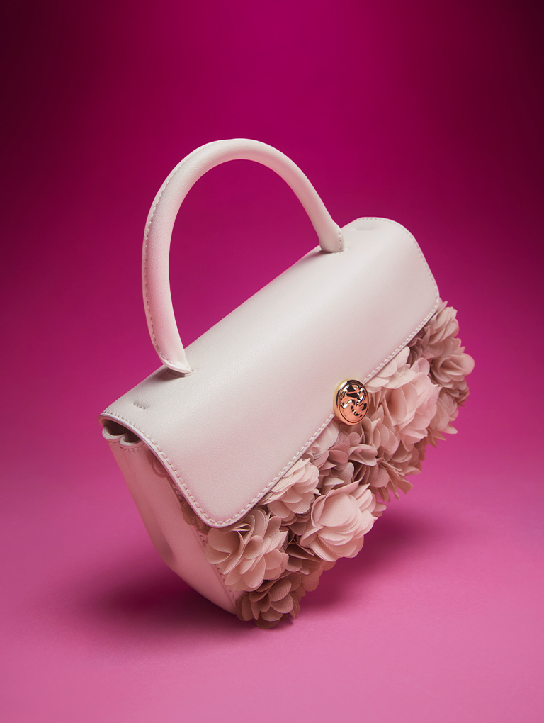 Women’s floral mesh top handle bag - CHARLES & KEITH