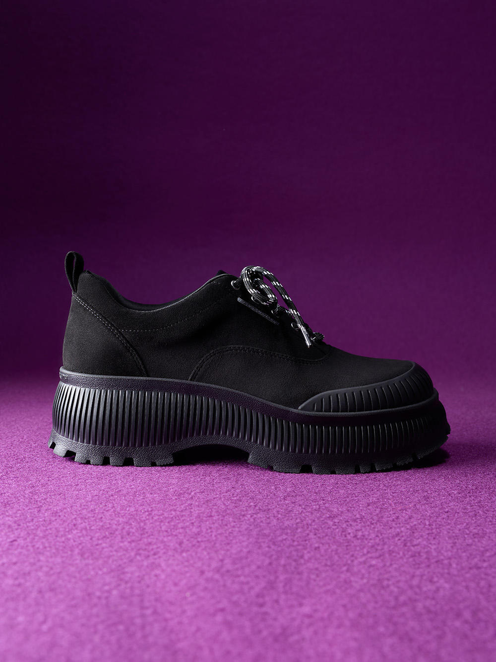 Women’s Darra faux suede ridged-sole platform sneakers - CHARLES & KEITH