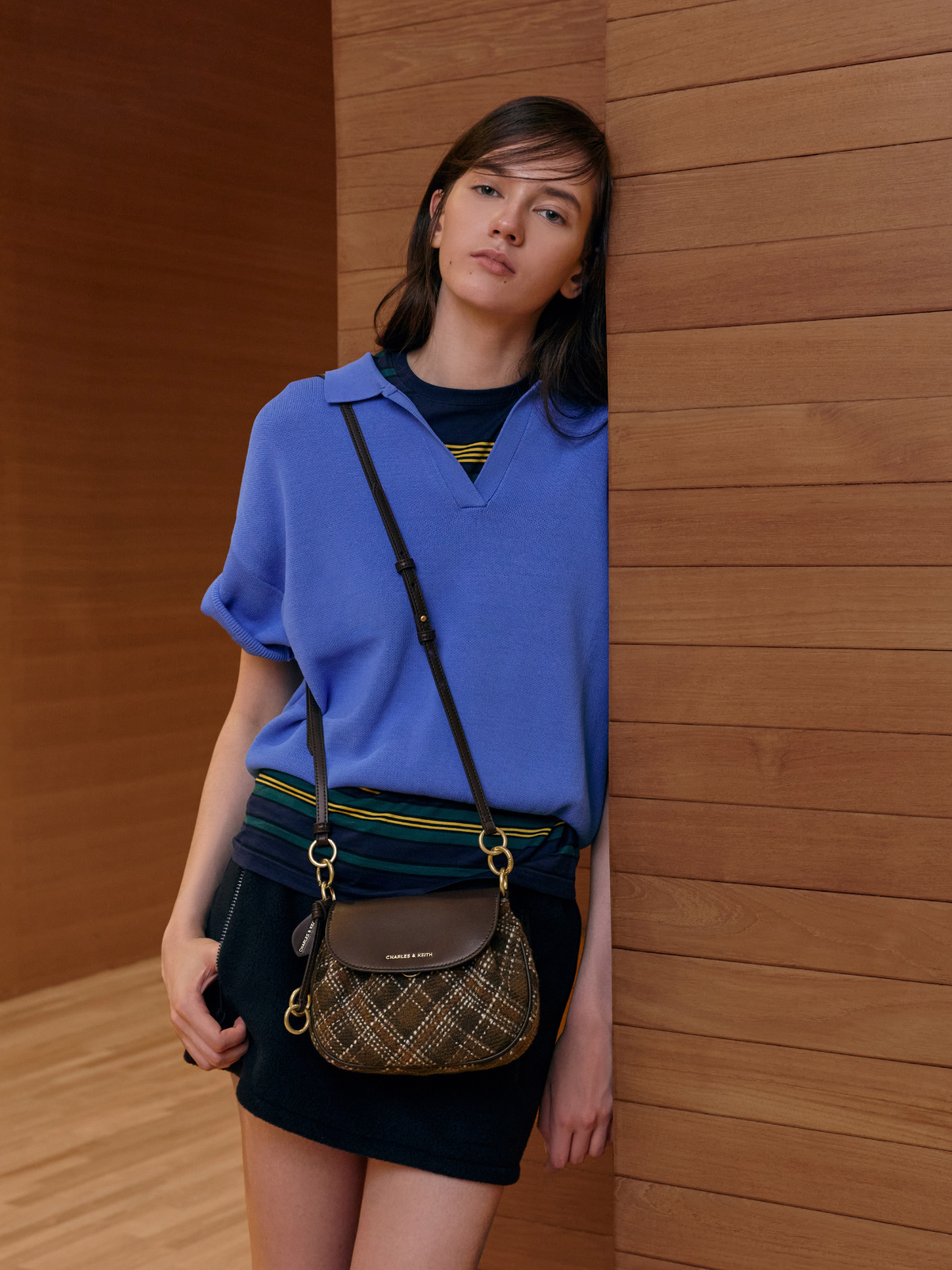 Black Donna Crinkle-Effect Tote Bag - CHARLES & KEITH