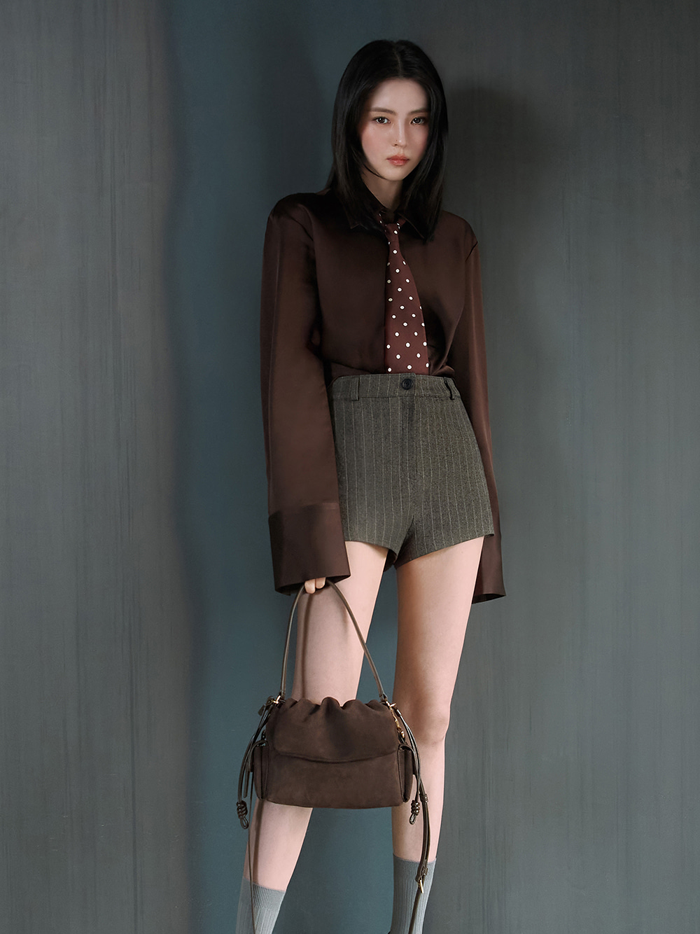 Women’s Khai recycled suede shoulder bag - CHARLES & KEITH