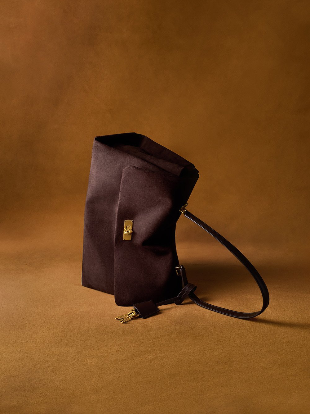 Women’s Kerry Recycled Suede Top Handle Satchel bag in brown - CHARLES & KEITH