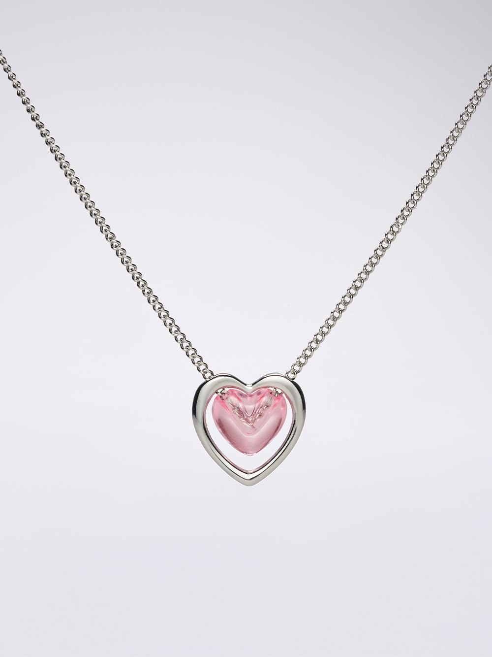 Women's Annalise Resin Heart necklace in pink - CHARLES & KEITH