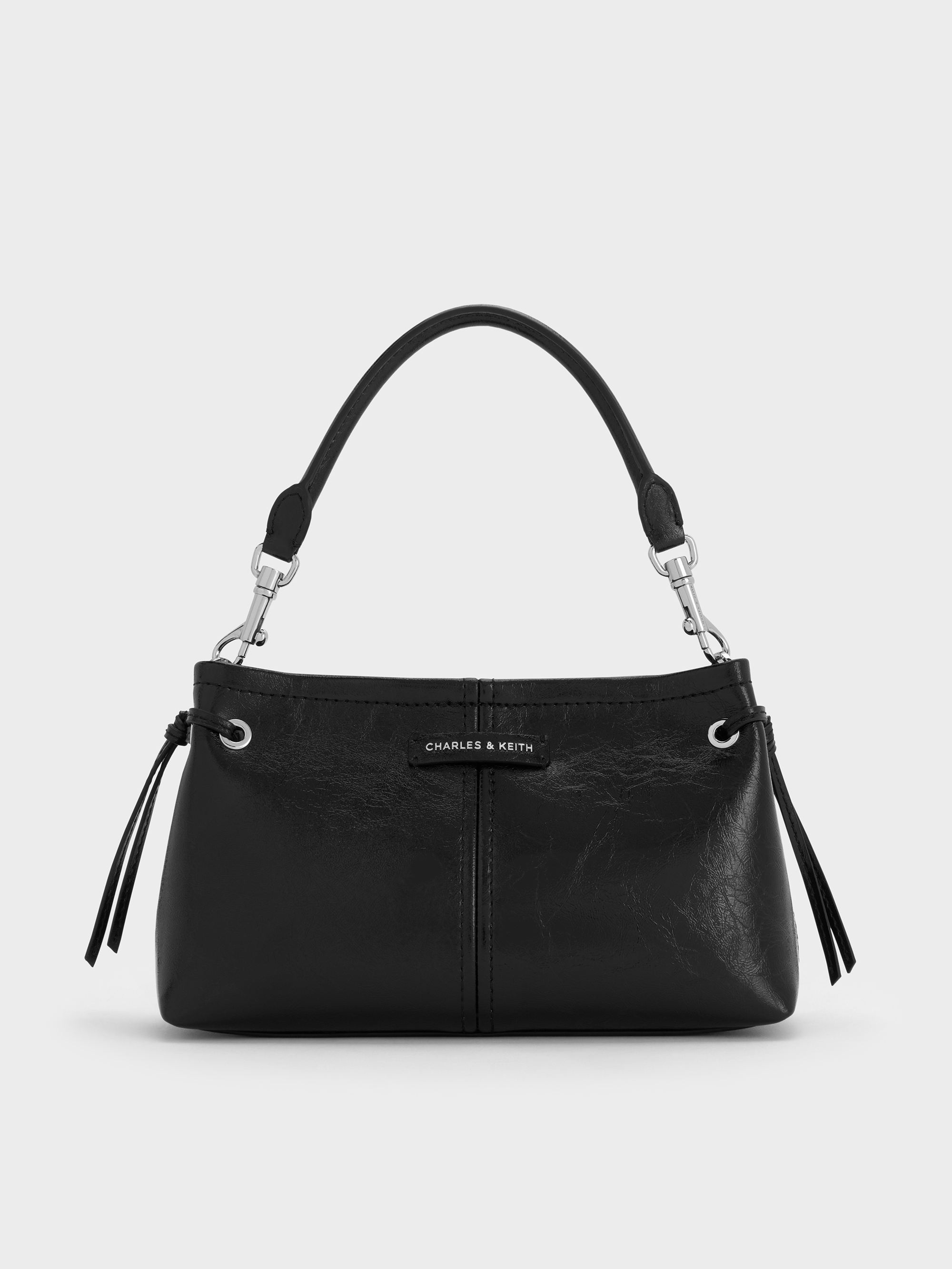 Charles & Keith ブラック ビジネスバッグ ノベルティ付き クラシックダブルハンドル トートバッグ（ビジネスバッグ）｜CHARLES
