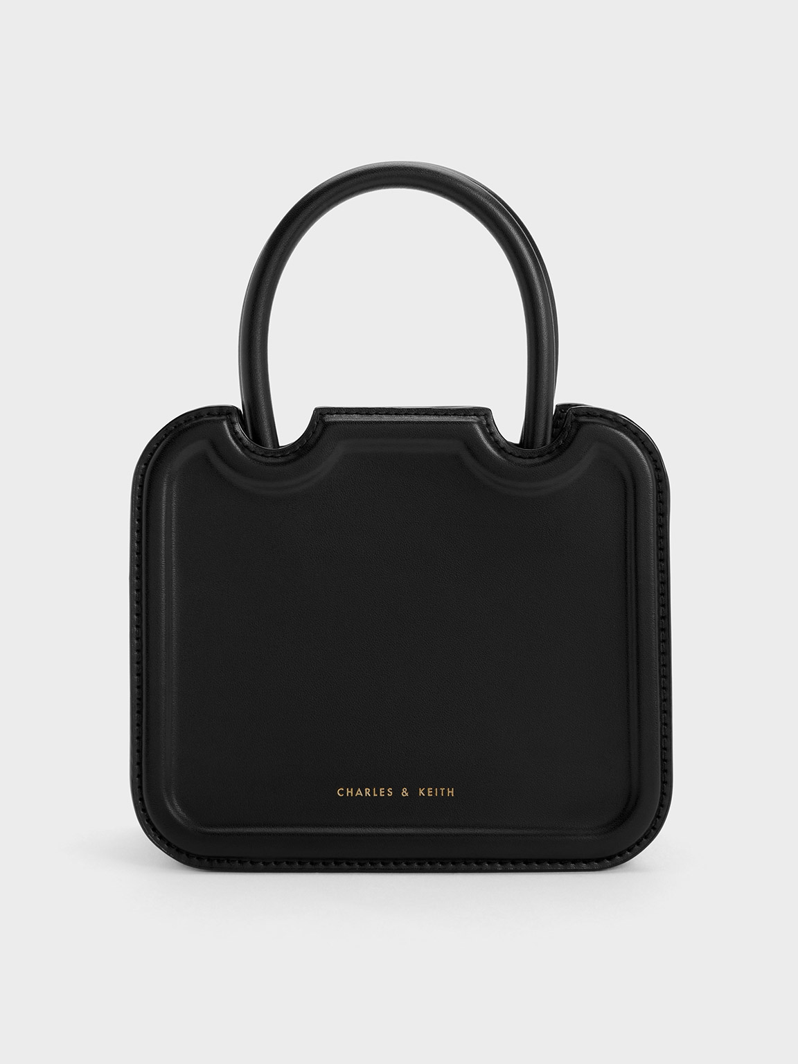 Perline Sculptural Top Handle Bag - Black - CHARLES & KEITH VN