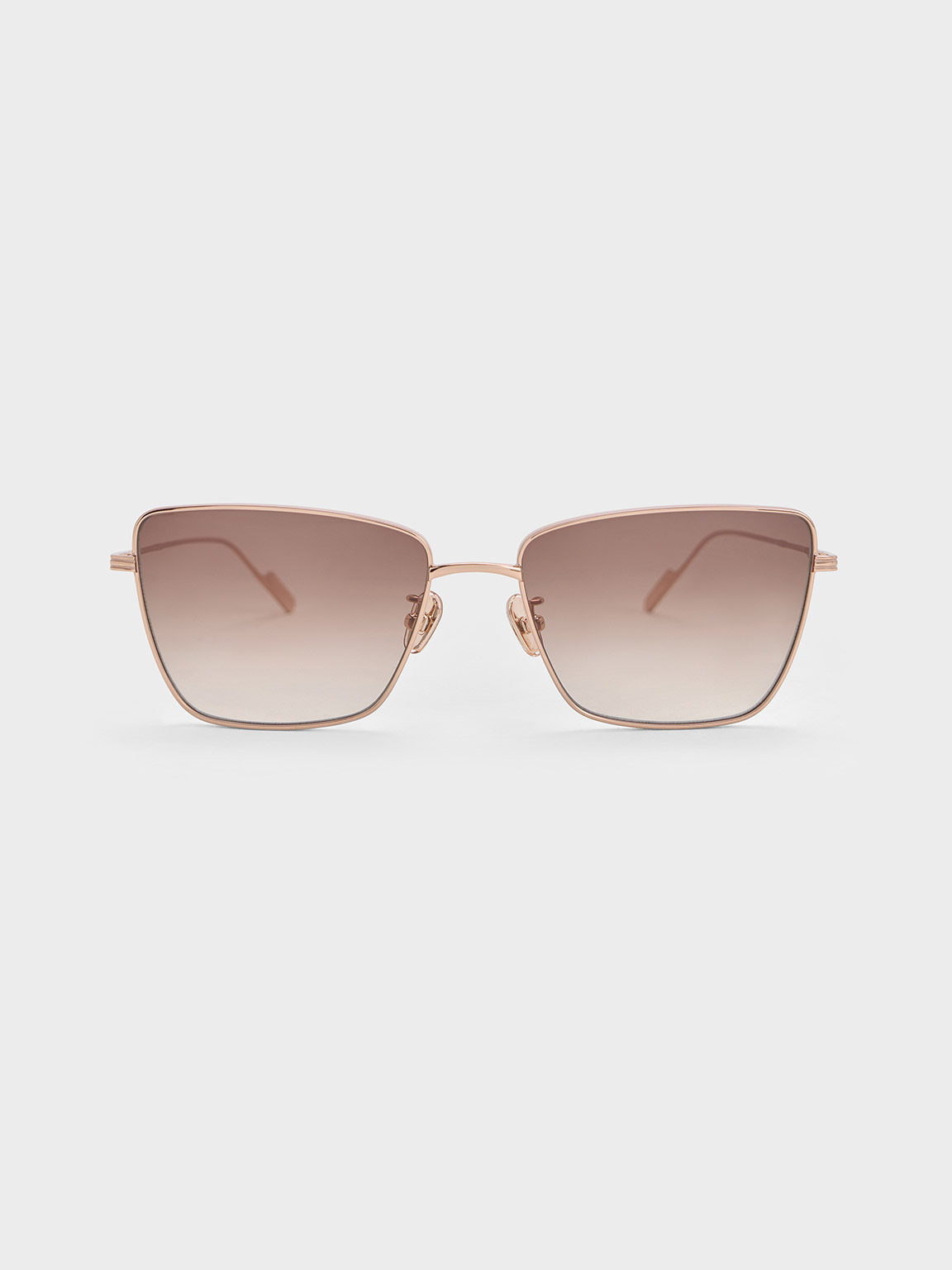 Kính mát gọng vuông Metallic-Rim - Kem - CHARLES & KEITH VN