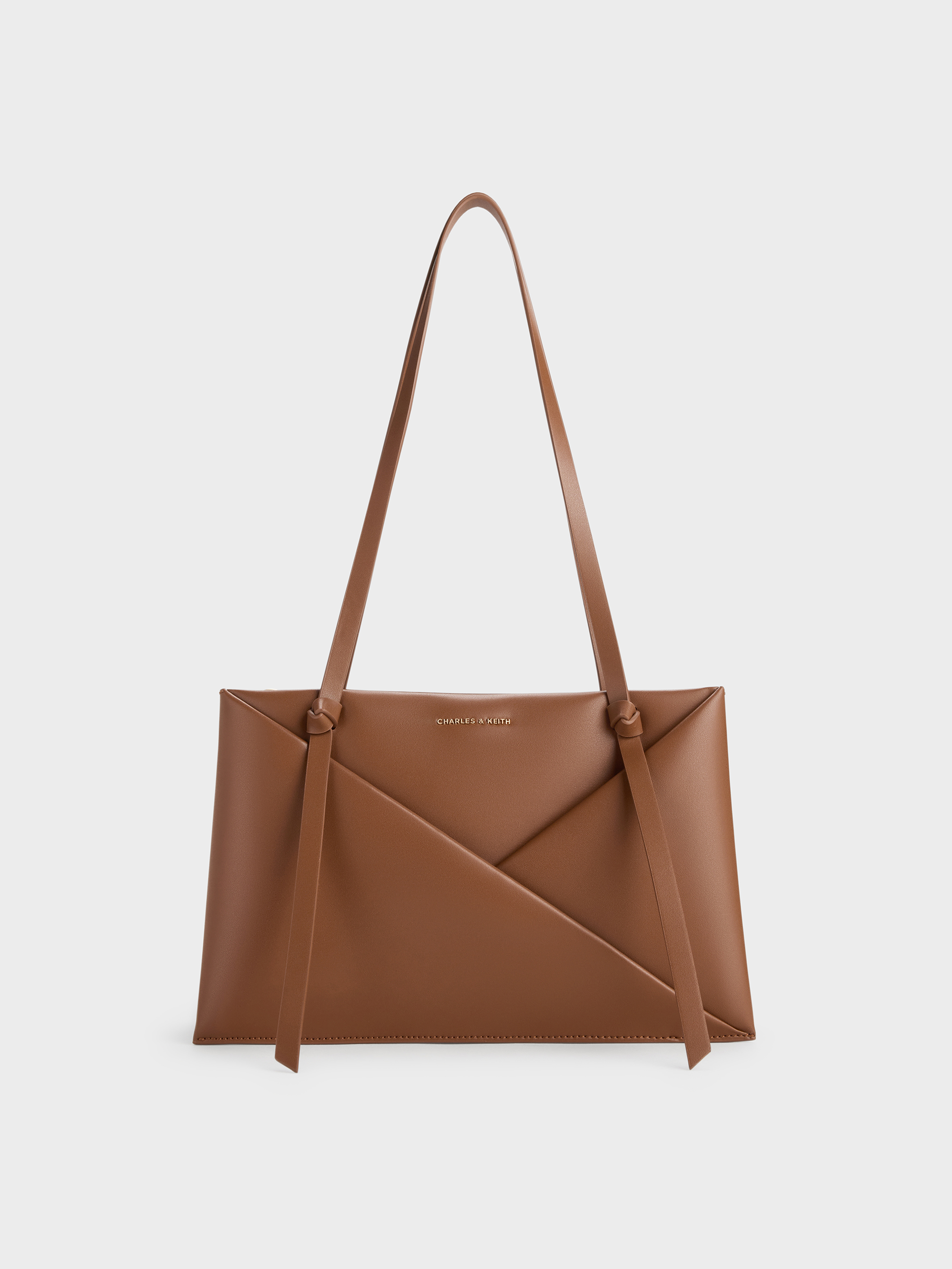 Midori Geometric Tote Bag - Chocolate - CHARLES & KEITH VN