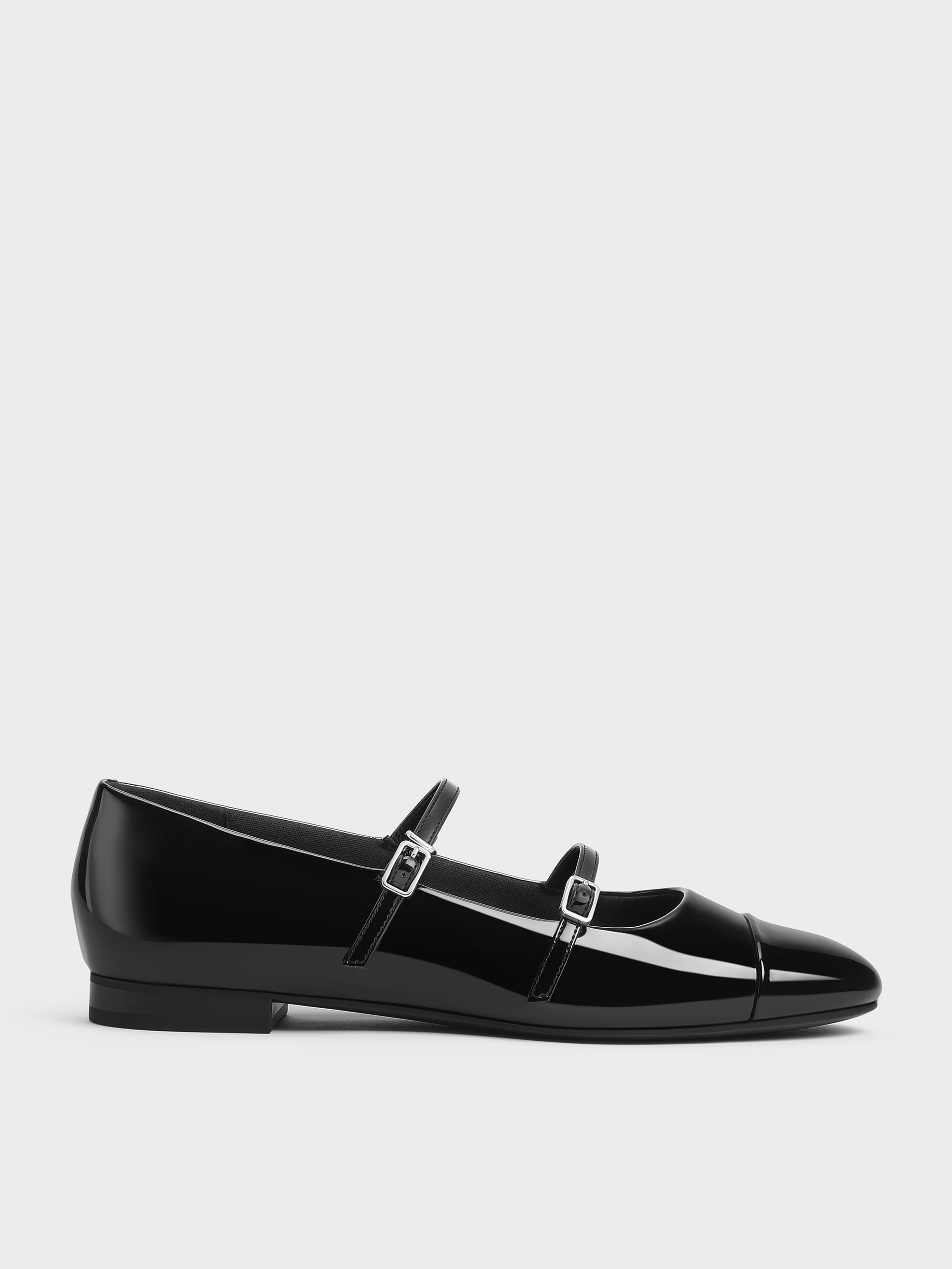 Black Patent Patent Double-Strap Mary Janes Black Patent Shoes